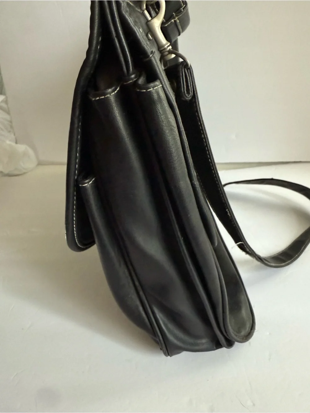 Vintage Disney Mickey Mouse Est. 1928 Black Leather Crossover / Laptop Breifcase